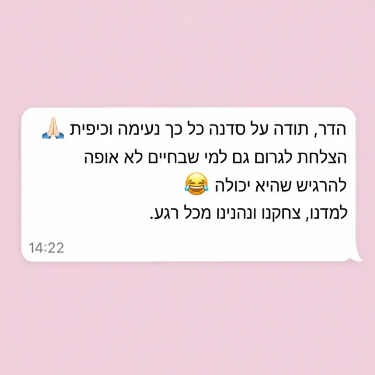 צילום מסך של המלצה